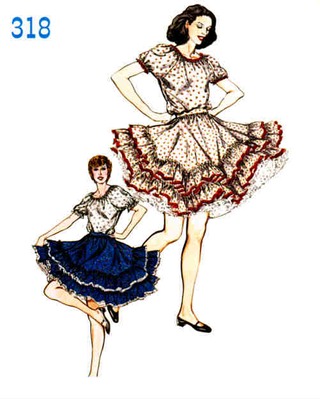 Authentic Patterns #328 Women's Square Dance Dress Pattern Size 6